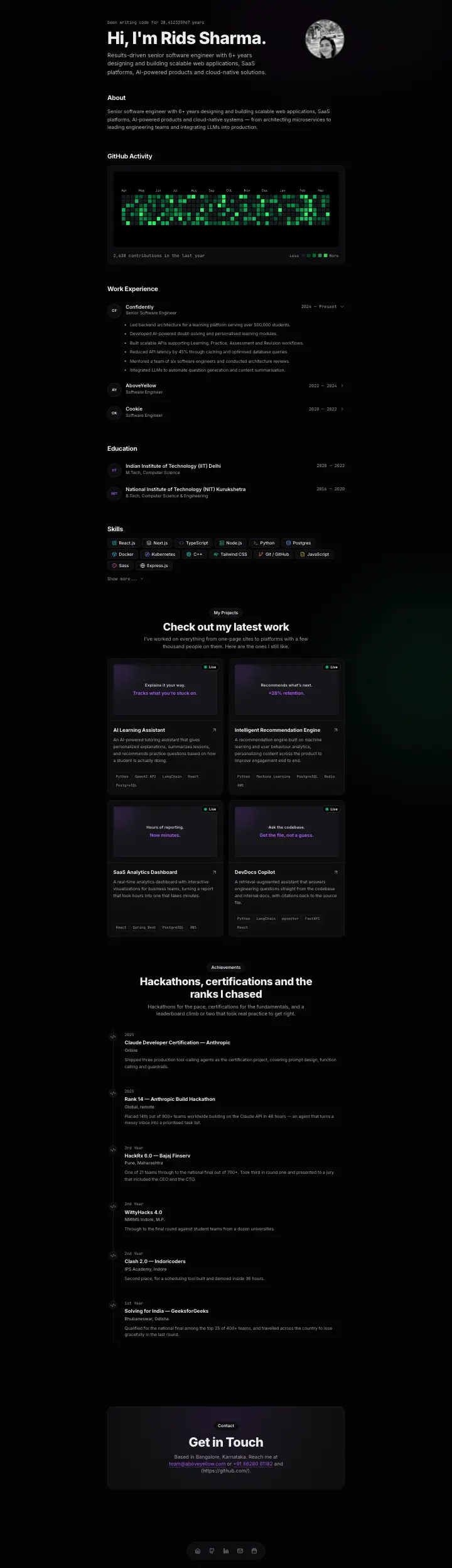 The Onyx template, full page