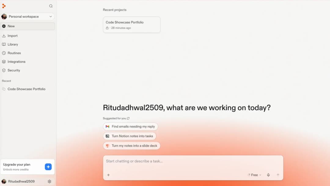Replit home screen asking what are we working on today, with a chat box
